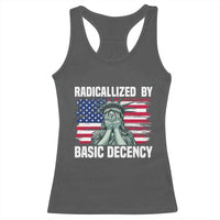 Statue of Liberty Patriotic Racerback Tank Top Radicalized By Basic Decency - Wonder Print Shop