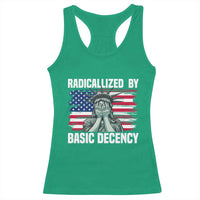 Statue of Liberty Patriotic Racerback Tank Top Radicalized By Basic Decency - Wonder Print Shop