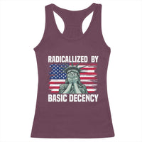 Statue of Liberty Patriotic Racerback Tank Top Radicalized By Basic Decency - Wonder Print Shop