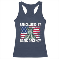 Statue of Liberty Patriotic Racerback Tank Top Radicalized By Basic Decency - Wonder Print Shop