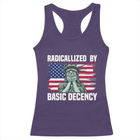 Statue of Liberty Patriotic Racerback Tank Top Radicalized By Basic Decency - Wonder Print Shop