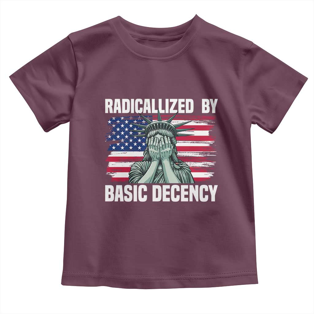 Statue of Liberty Patriotic Toddler T Shirt Radicalized By Basic Decency - Wonder Print Shop
