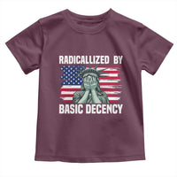 Statue of Liberty Patriotic Toddler T Shirt Radicalized By Basic Decency - Wonder Print Shop