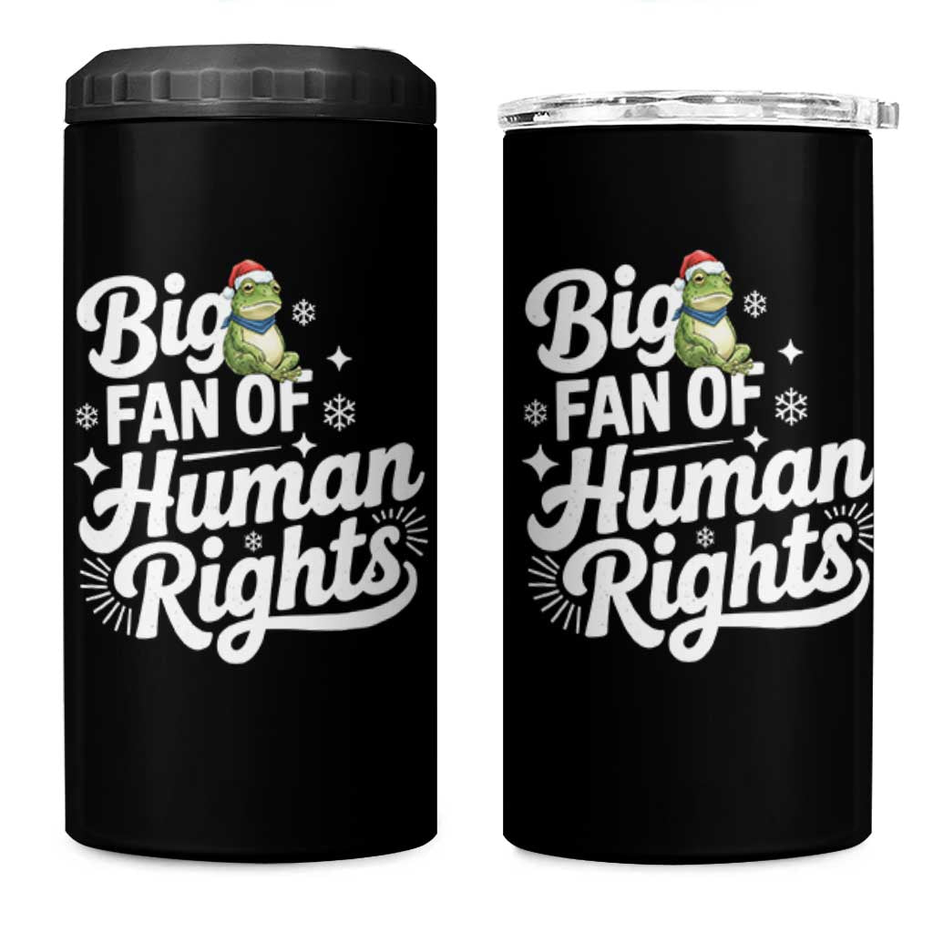 Resist Frog Christmas 4 in 1 Can Cooler Tumbler Big Fan Of Human Rights Political Meme - Wonder Print Shop