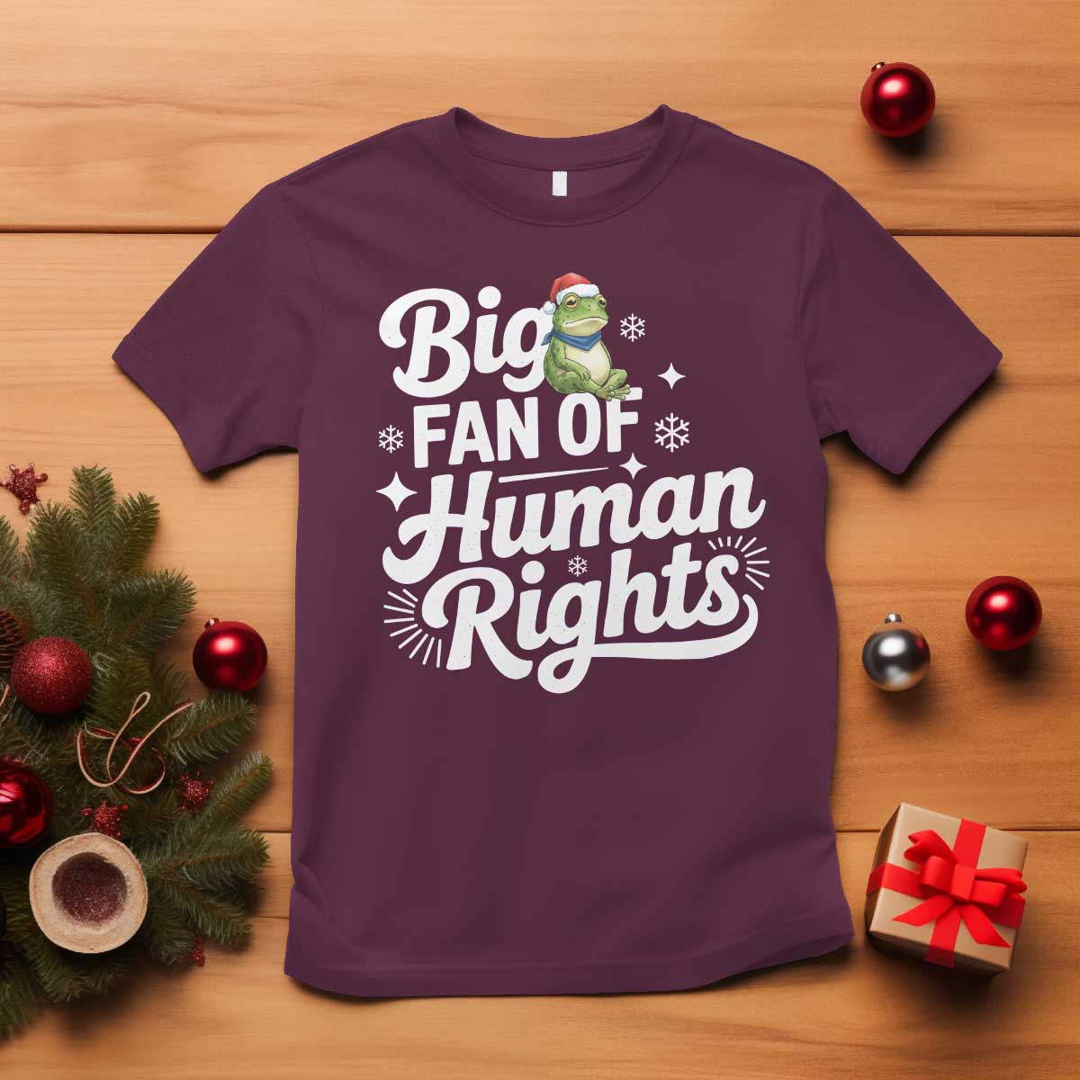 Resist Frog Christmas T Shirt Big Fan Of Human Rights Political Meme - Wonder Print Shop