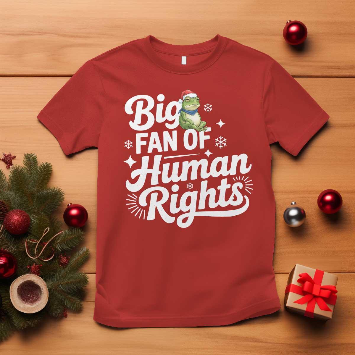 Resist Frog Christmas T Shirt Big Fan Of Human Rights Political Meme - Wonder Print Shop