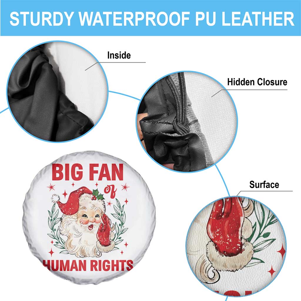Funny Santa Christmas Spare Tire Cover Big Fan Of Human Rights - Wonder Print Shop