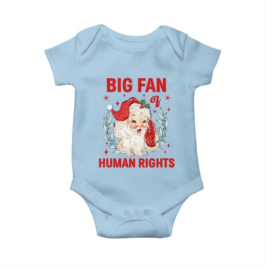 Funny Santa Christmas Baby Onesie Big Fan Of Human Rights - Wonder Print Shop
