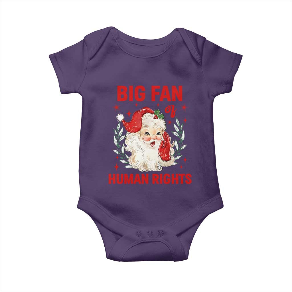 Funny Santa Christmas Baby Onesie Big Fan Of Human Rights - Wonder Print Shop