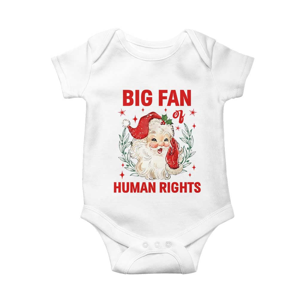 Funny Santa Christmas Baby Onesie Big Fan Of Human Rights - Wonder Print Shop