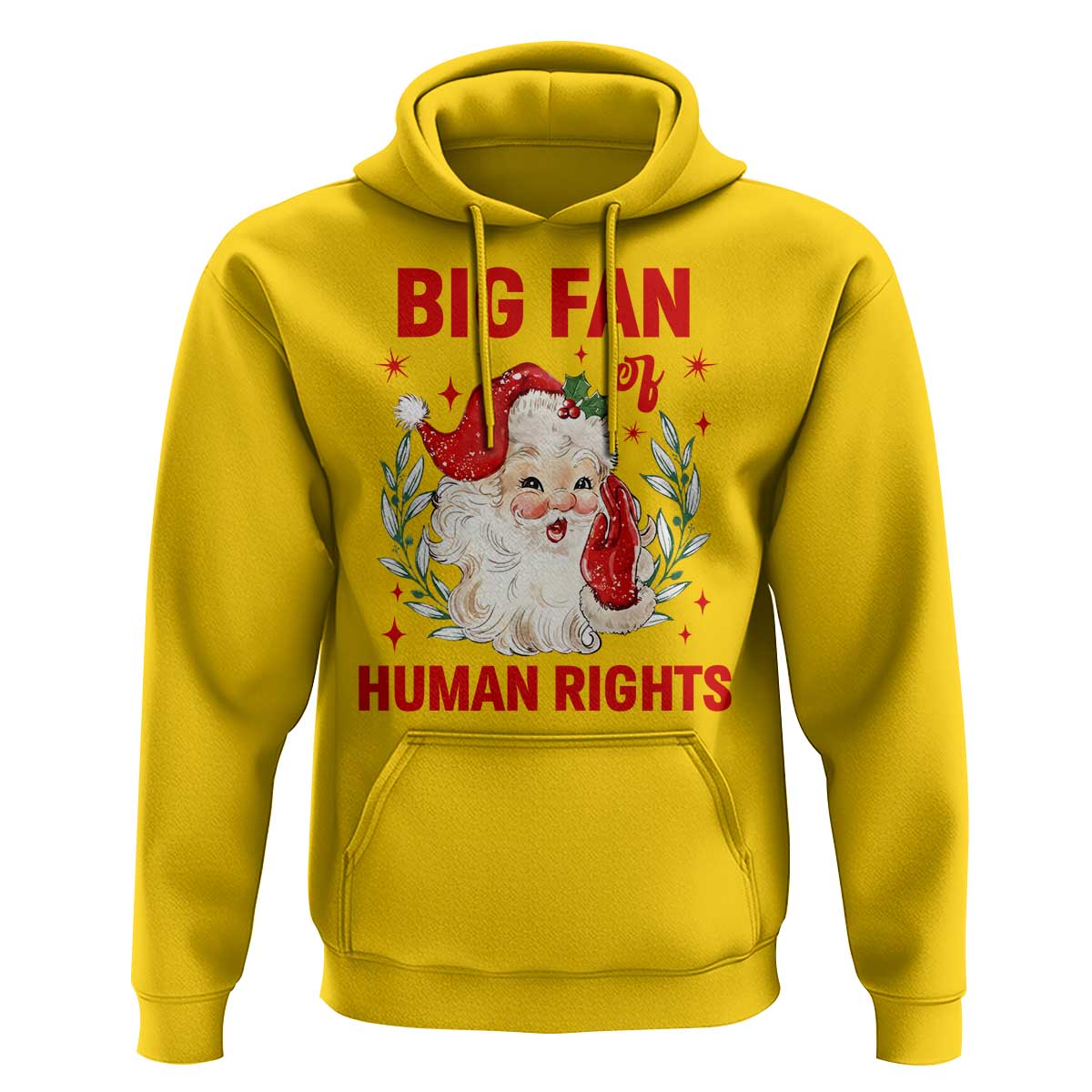 Funny Santa Christmas Hoodie Big Fan Of Human Rights - Wonder Print Shop