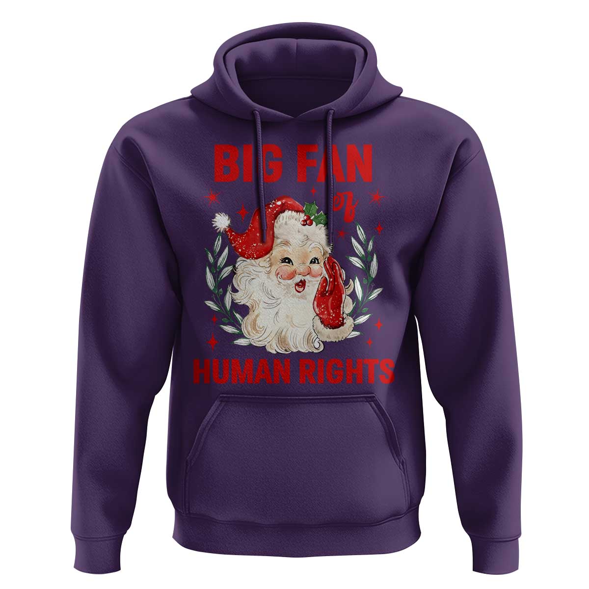 Funny Santa Christmas Hoodie Big Fan Of Human Rights - Wonder Print Shop