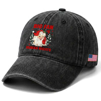 Funny Santa Christmas Washed Cotton Baseball Cap Big Fan Of Human Rights