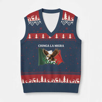 Chinga La Migra V-Neck Knit Sweater Vest Immigration Rights Anti Fascism Protest - Wonder Print Shop