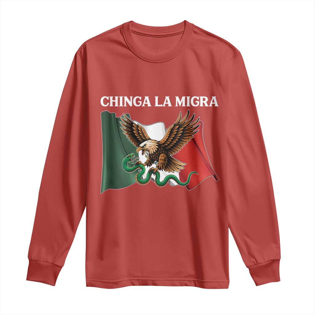 Chinga La Migra Long Sleeve Shirt Immigration Rights Anti Fascism Protest - Wonder Print Shop