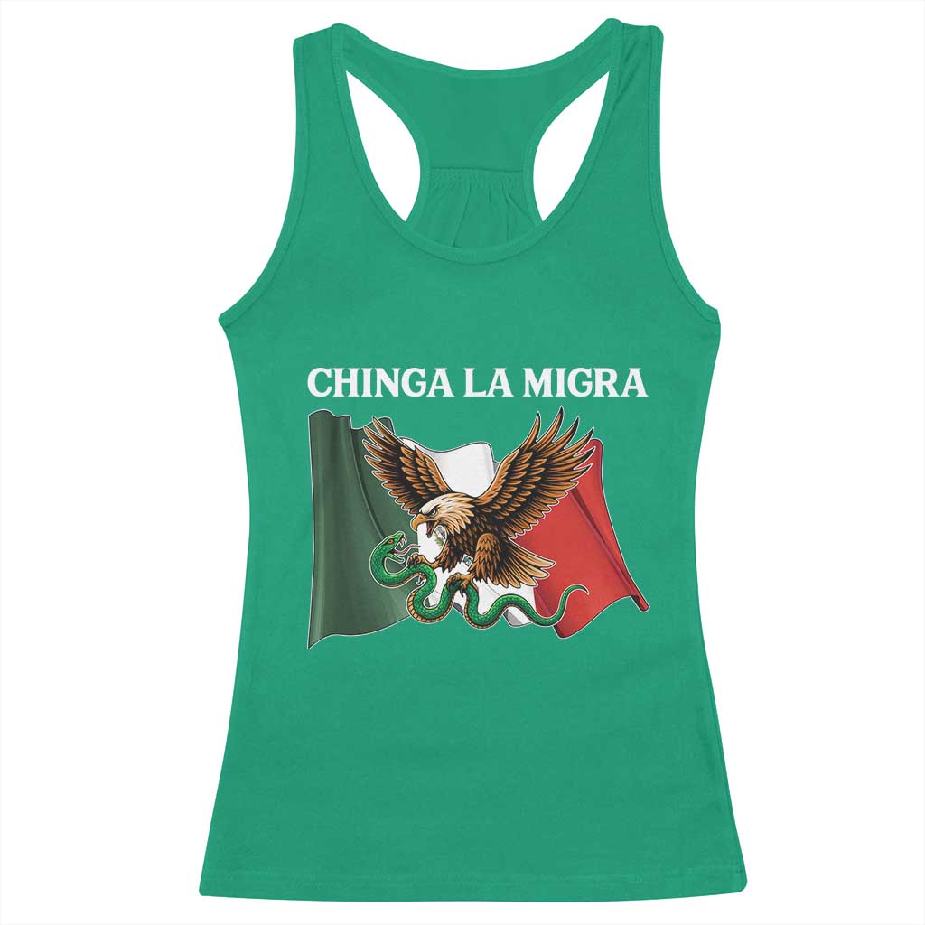 Chinga La Migra Racerback Tank Top Immigration Rights Anti Fascism Protest - Wonder Print Shop