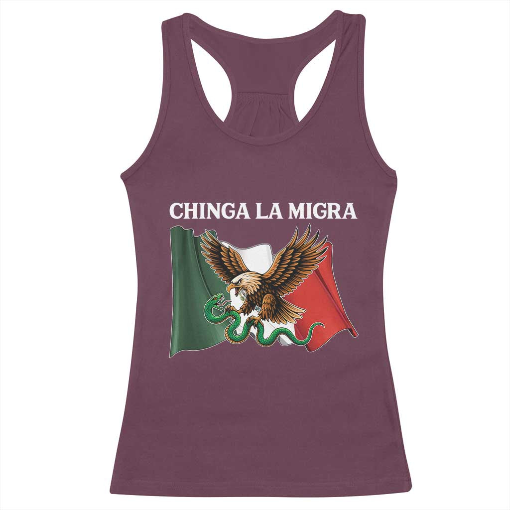 Chinga La Migra Racerback Tank Top Immigration Rights Anti Fascism Protest - Wonder Print Shop