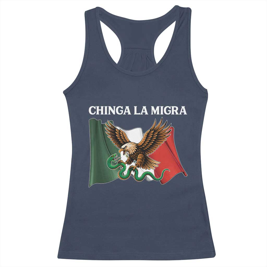 Chinga La Migra Racerback Tank Top Immigration Rights Anti Fascism Protest - Wonder Print Shop