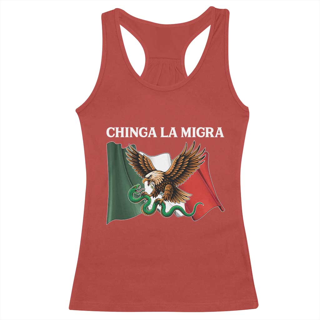 Chinga La Migra Racerback Tank Top Immigration Rights Anti Fascism Protest - Wonder Print Shop
