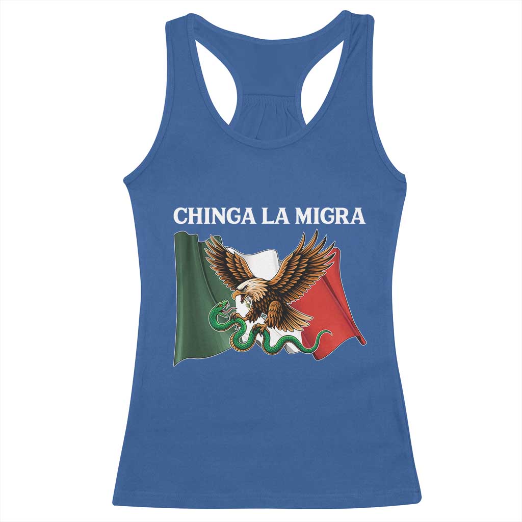 Chinga La Migra Racerback Tank Top Immigration Rights Anti Fascism Protest - Wonder Print Shop