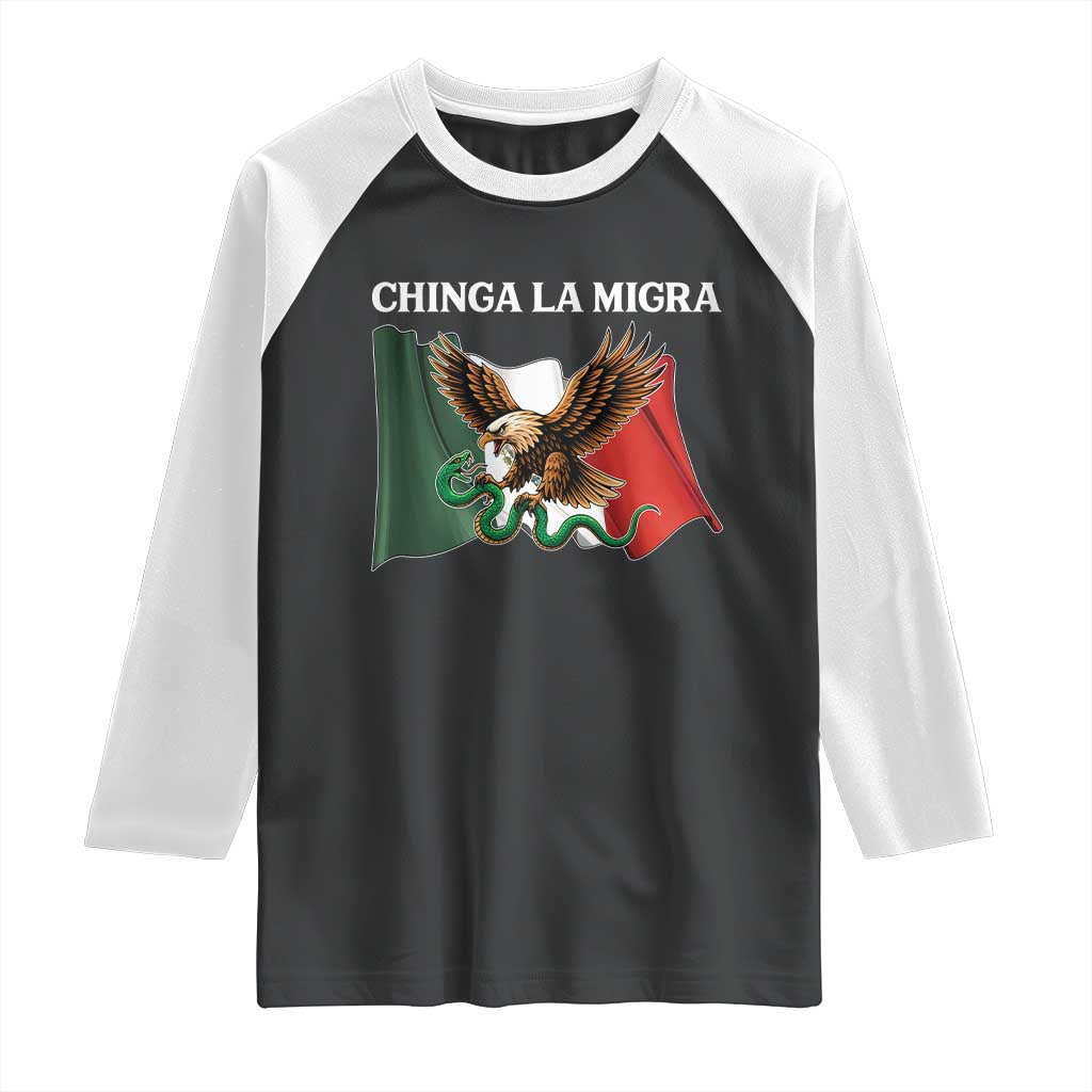 Chinga La Migra Raglan Shirt Immigration Rights Anti Fascism Protest - Wonder Print Shop