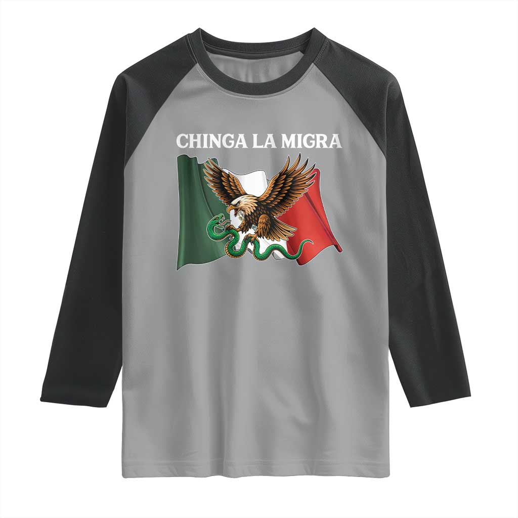 Chinga La Migra Raglan Shirt Immigration Rights Anti Fascism Protest - Wonder Print Shop