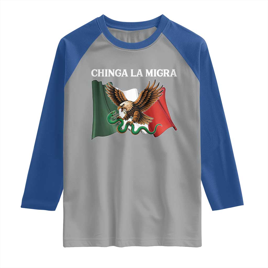 Chinga La Migra Raglan Shirt Immigration Rights Anti Fascism Protest - Wonder Print Shop