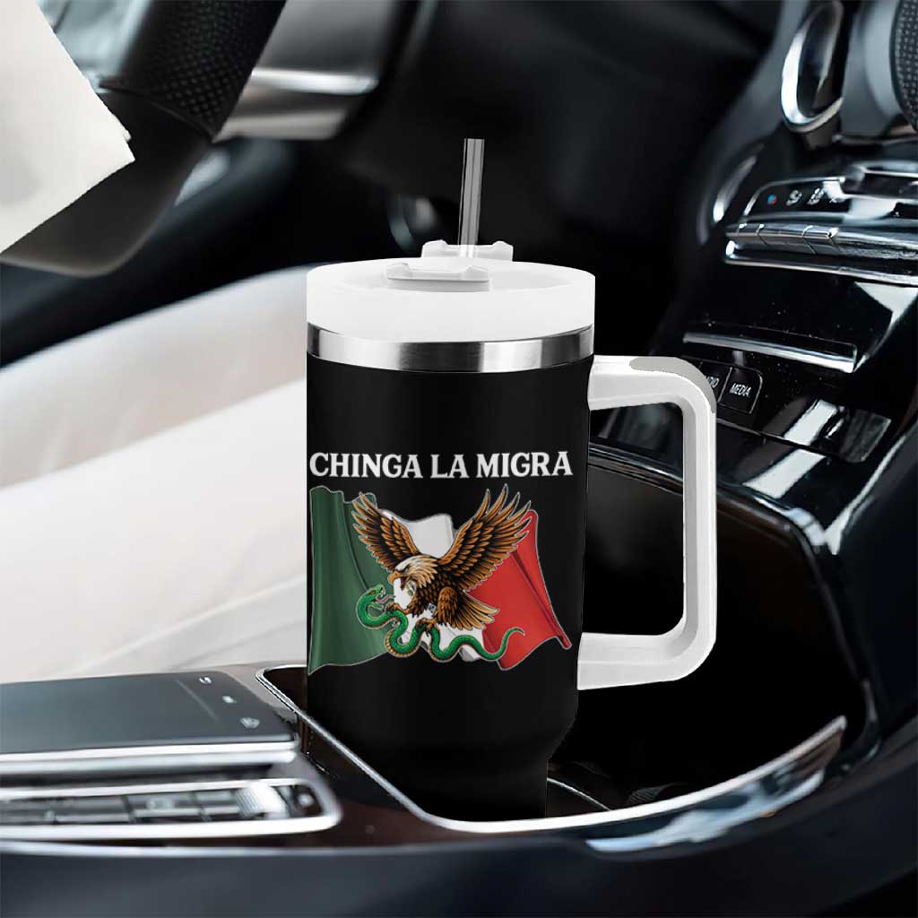 Immigration Rights Protest Tumbler With Handle Chinga La Migra Anti Fascism - Wonder Print Shop