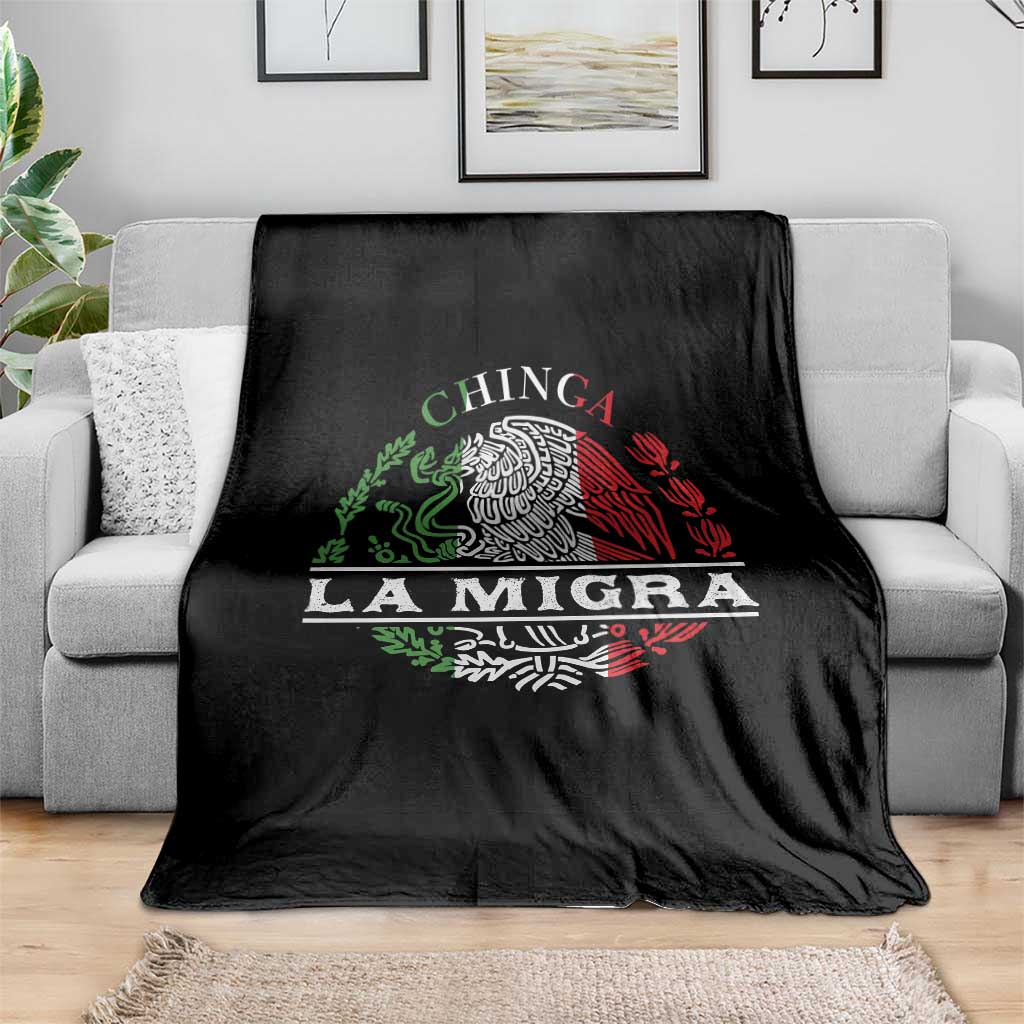 Chinga La Migra Throw Blanket Immigration Rights Anti Fascism Protest - Wonder Print Shop