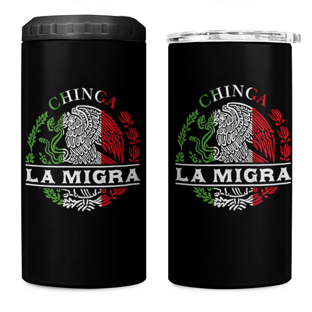 Chinga La Migra 4 in 1 Can Cooler Tumbler Immigration Rights Anti Fascism Protest - Wonder Print Shop
