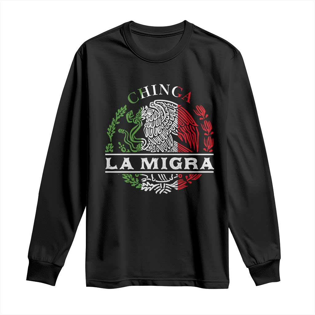 Chinga La Migra Long Sleeve Shirt Immigration Rights Anti Fascism Protest - Wonder Print Shop