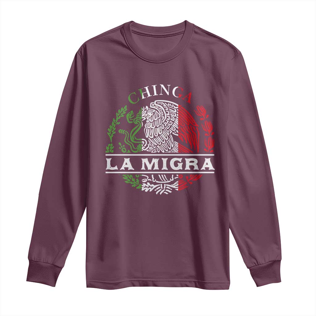 Chinga La Migra Long Sleeve Shirt Immigration Rights Anti Fascism Protest - Wonder Print Shop