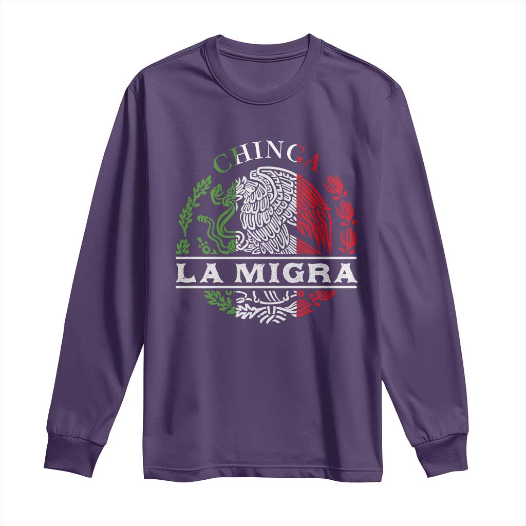 Chinga La Migra Long Sleeve Shirt Immigration Rights Anti Fascism Protest - Wonder Print Shop