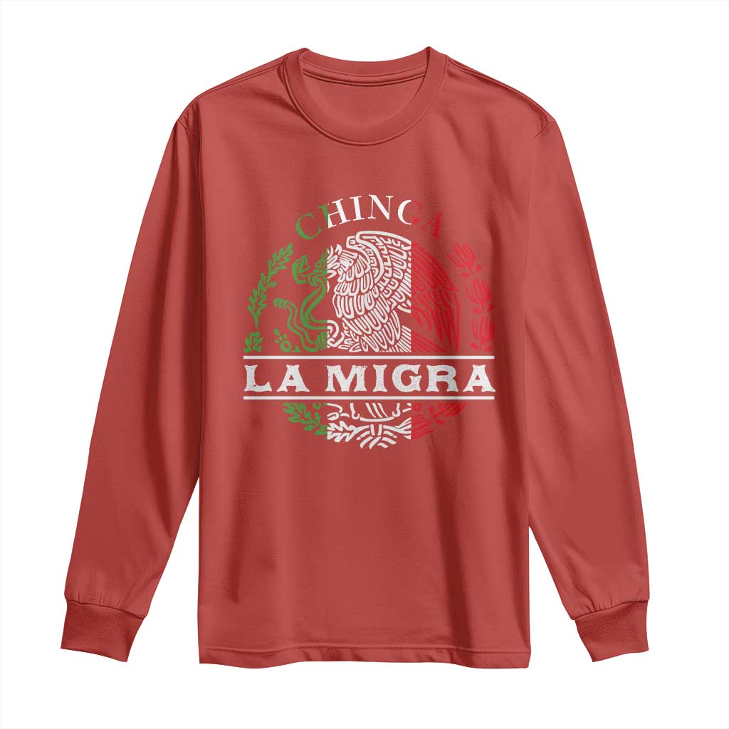 Chinga La Migra Long Sleeve Shirt Immigration Rights Anti Fascism Protest - Wonder Print Shop