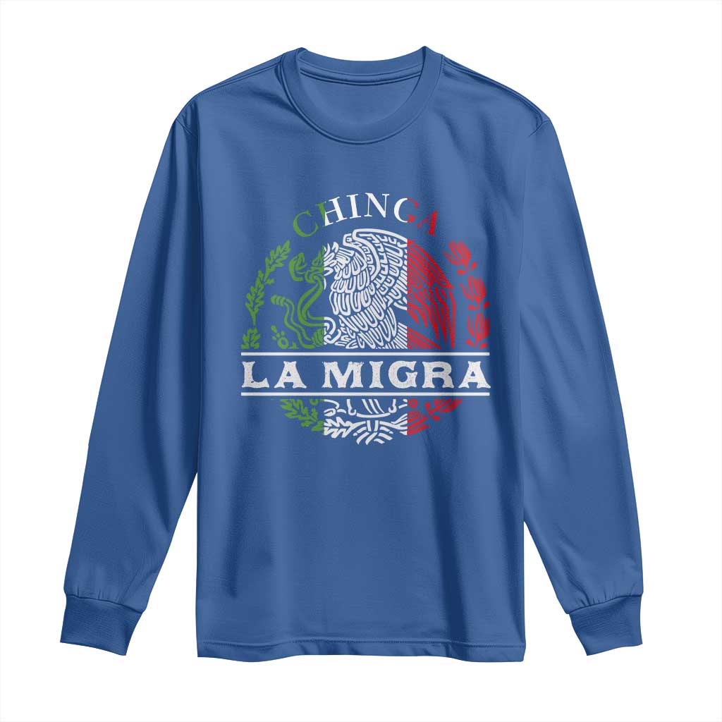 Chinga La Migra Long Sleeve Shirt Immigration Rights Anti Fascism Protest - Wonder Print Shop