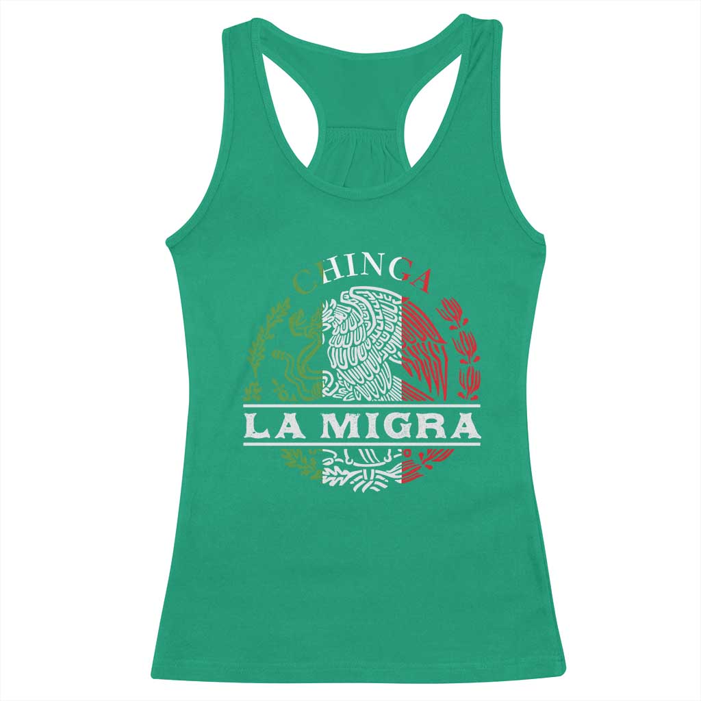 Chinga La Migra Racerback Tank Top Immigration Rights Anti Fascism Protest - Wonder Print Shop