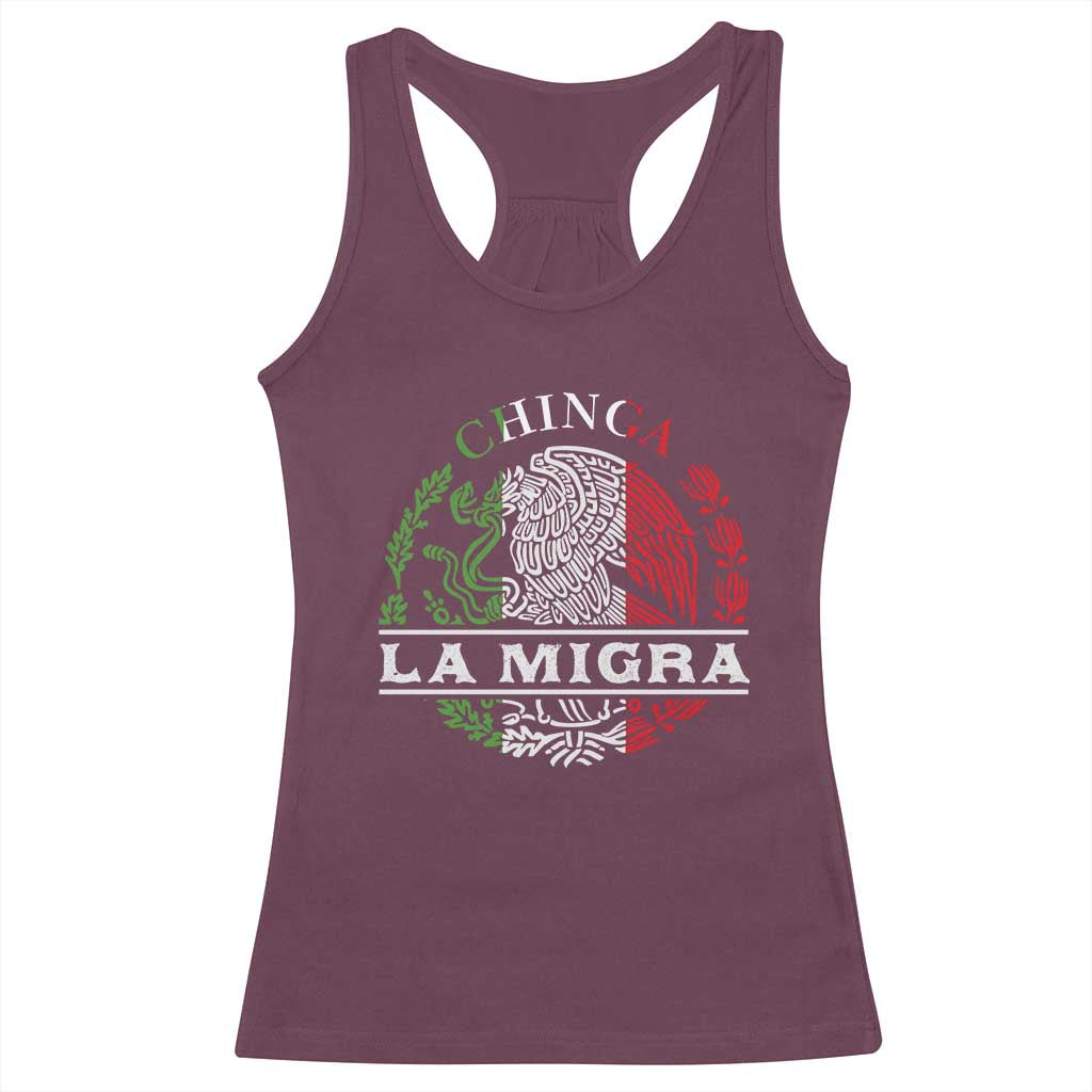 Chinga La Migra Racerback Tank Top Immigration Rights Anti Fascism Protest - Wonder Print Shop