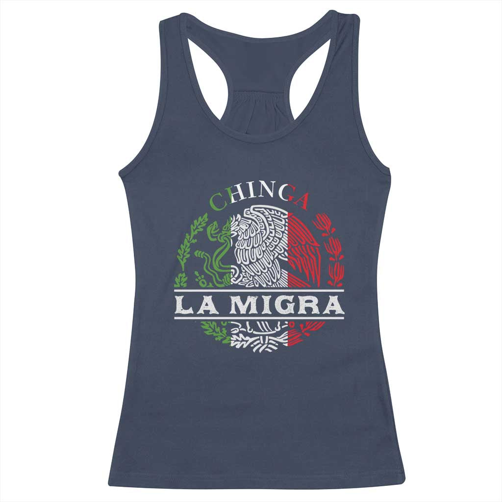Chinga La Migra Racerback Tank Top Immigration Rights Anti Fascism Protest - Wonder Print Shop