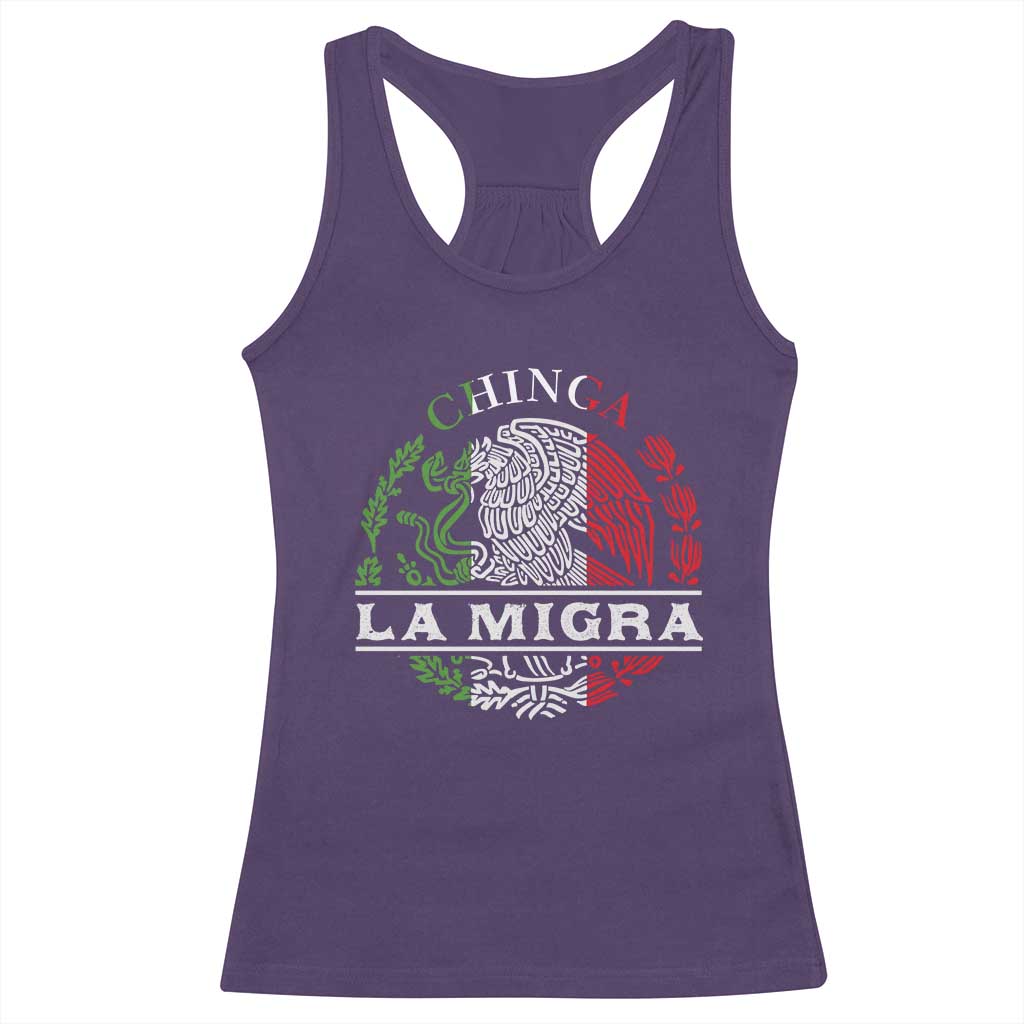 Chinga La Migra Racerback Tank Top Immigration Rights Anti Fascism Protest - Wonder Print Shop