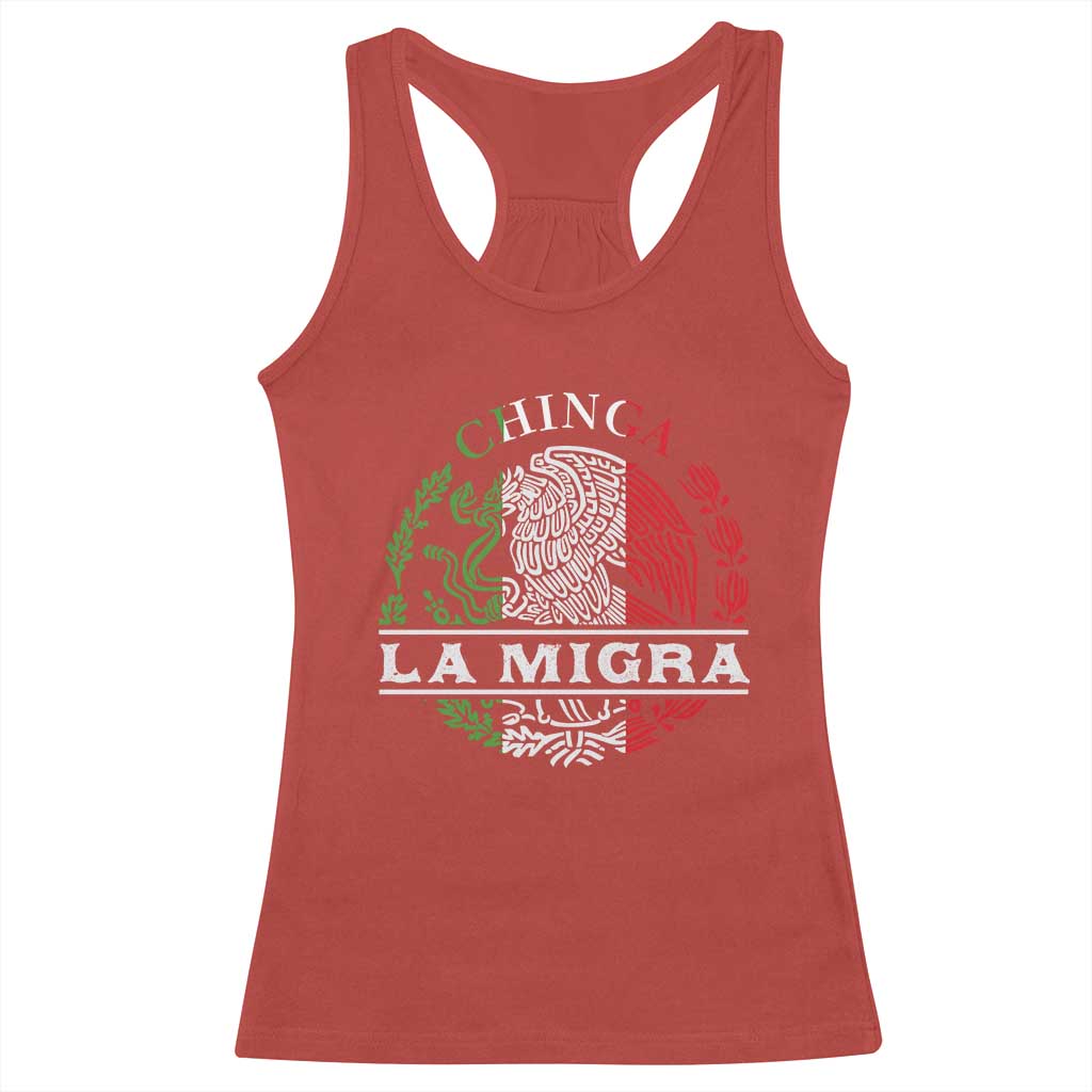 Chinga La Migra Racerback Tank Top Immigration Rights Anti Fascism Protest - Wonder Print Shop