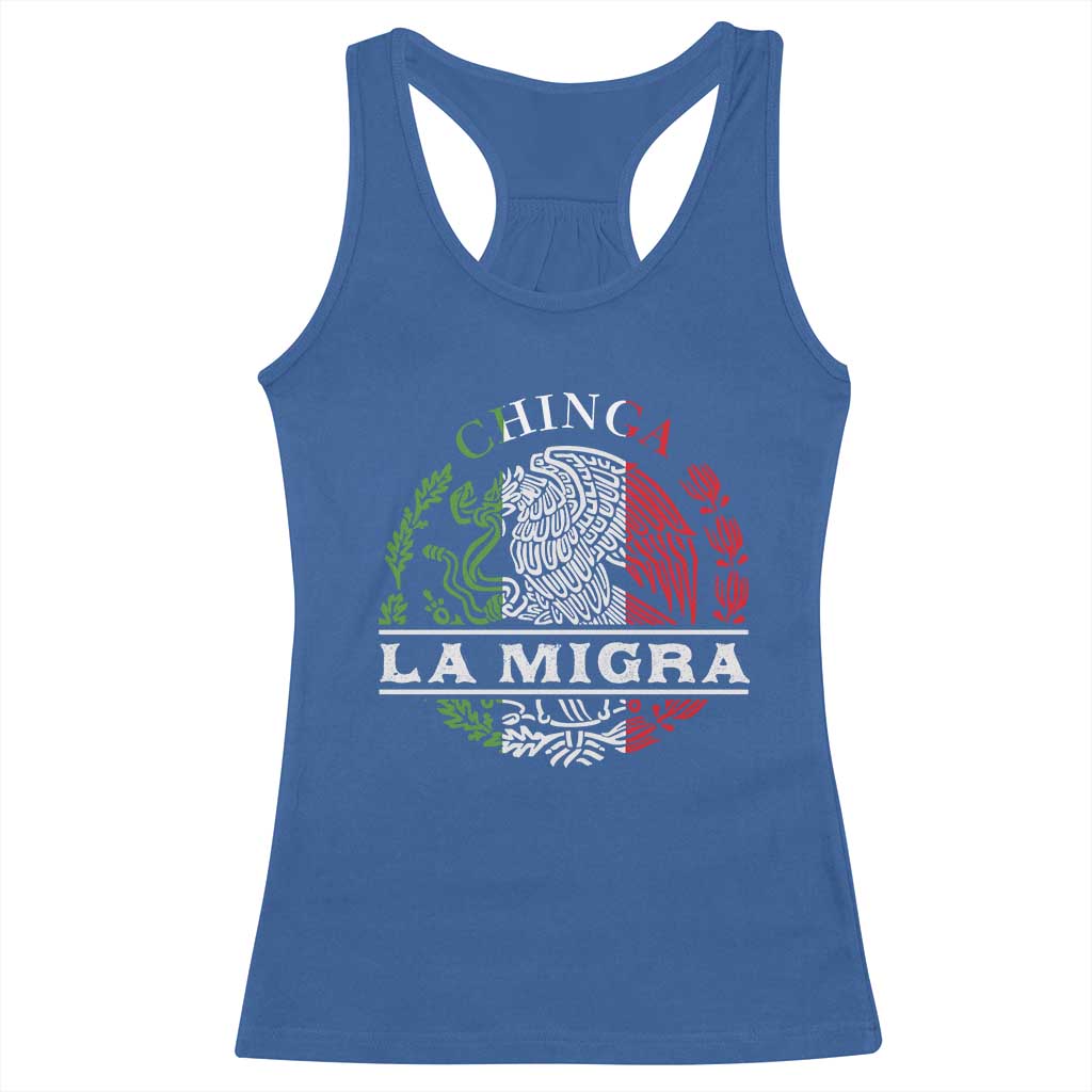 Chinga La Migra Racerback Tank Top Immigration Rights Anti Fascism Protest - Wonder Print Shop