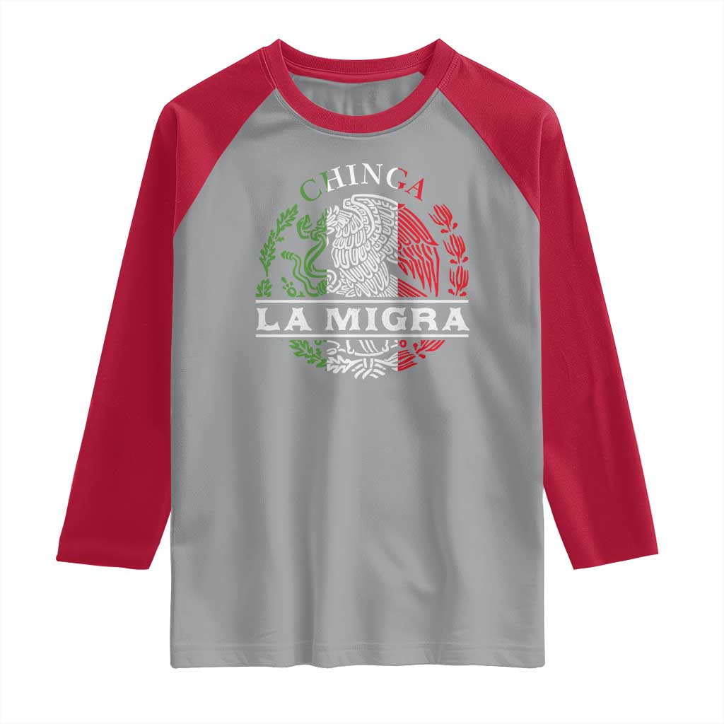 Chinga La Migra Raglan Shirt Immigration Rights Anti Fascism Protest - Wonder Print Shop