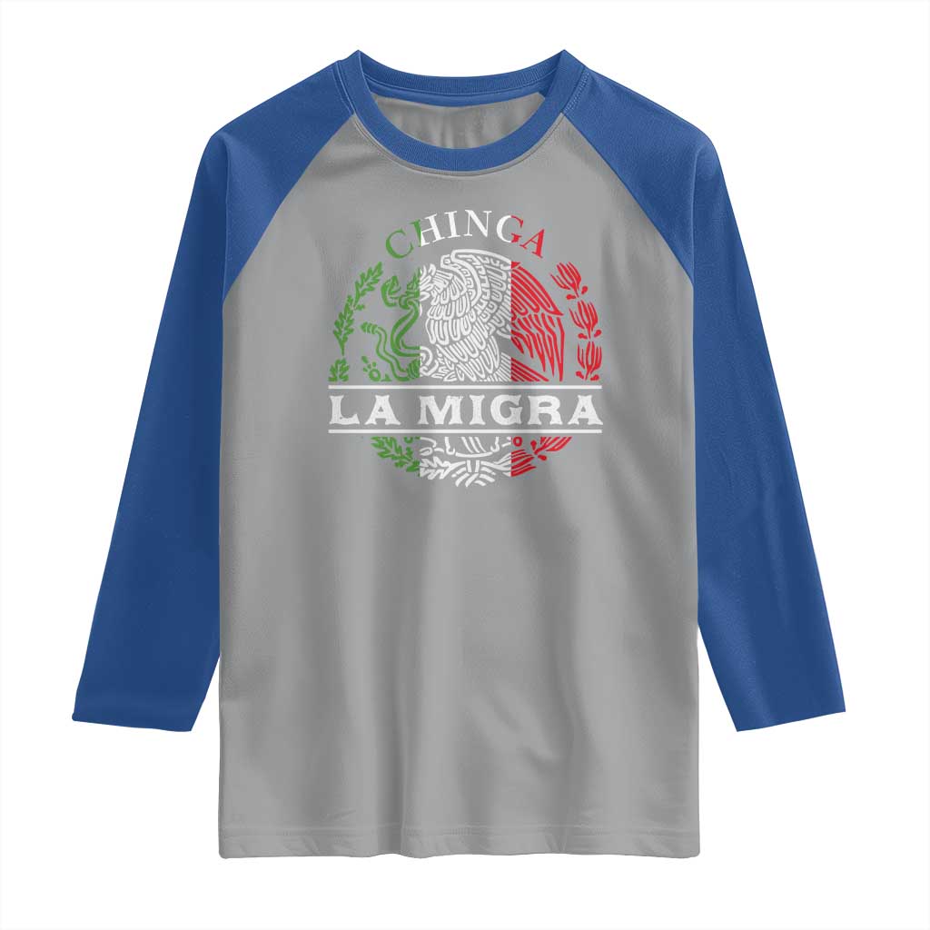 Chinga La Migra Raglan Shirt Immigration Rights Anti Fascism Protest - Wonder Print Shop