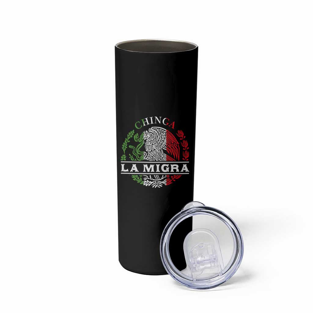 Chinga La Migra Skinny Tumbler Immigration Rights Anti Fascism Protest - Wonder Print Shop