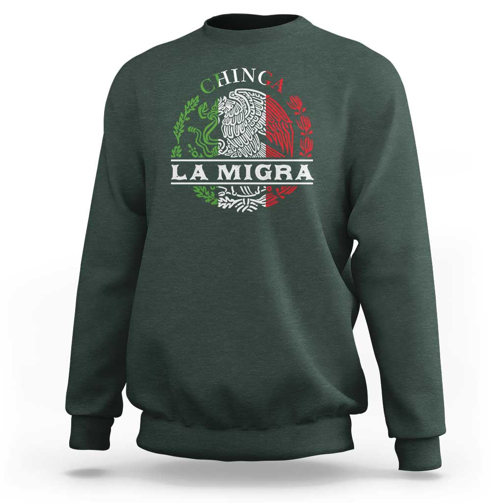 Chinga La Migra Sweatshirt Immigration Rights Anti Fascism Protest - Wonder Print Shop