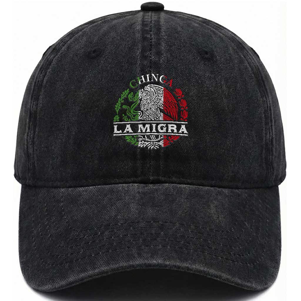 Chinga La Migra Washed Cotton Baseball Cap Immigration Rights Anti Fascism Protest