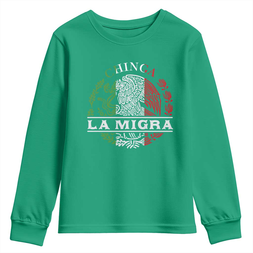 Chinga La Migra Youth Sweatshirt Immigration Rights Anti Fascism Protest - Wonder Print Shop