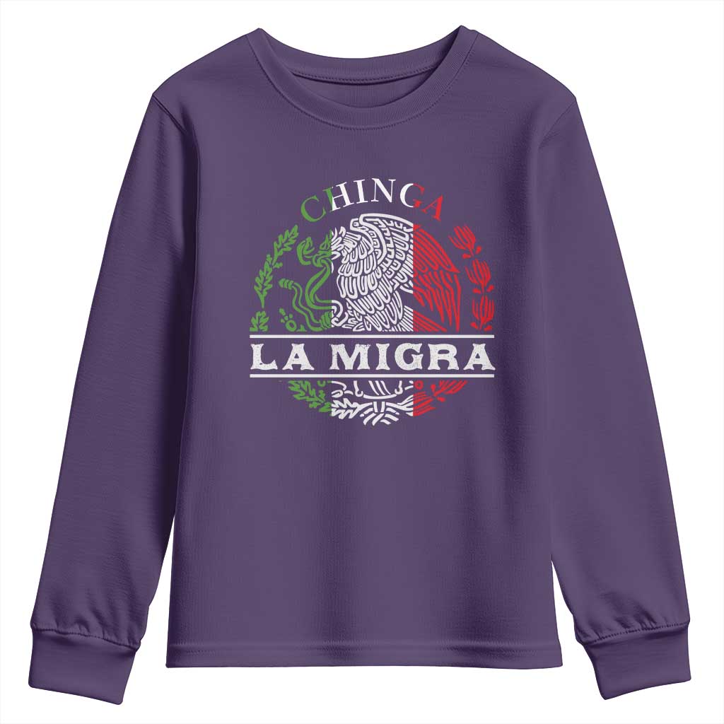 Chinga La Migra Youth Sweatshirt Immigration Rights Anti Fascism Protest - Wonder Print Shop