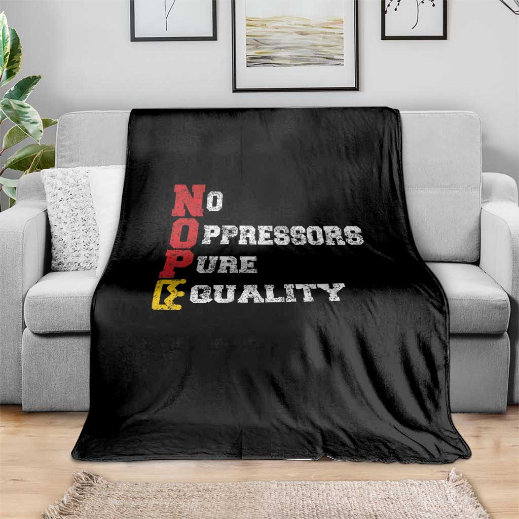 No Kings Throw Blanket No Oppressors Pure Equality - Wonder Print Shop