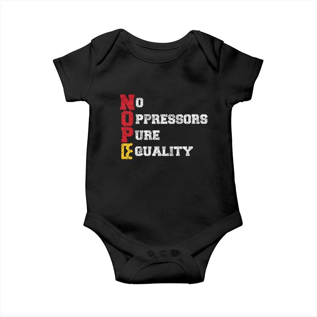 No Kings Baby Onesie No Oppressors Pure Equality - Wonder Print Shop